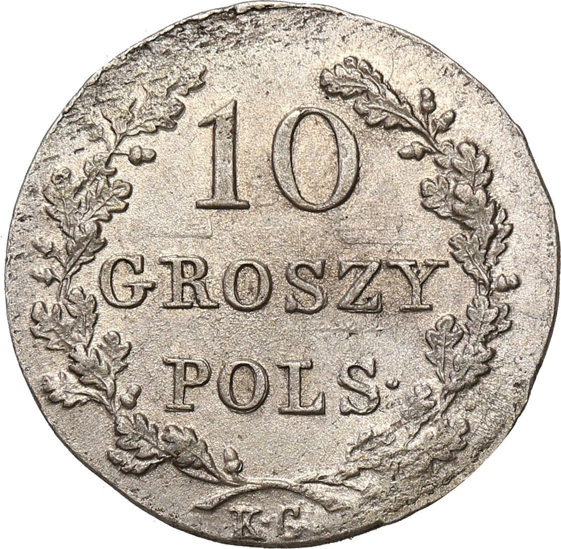 Powstanie Listopadowe. 10 groszy 1831, Warszawa łapy Orła zgięte